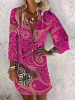 Sweet Long Sleeve Print Mini Dress - Image 2