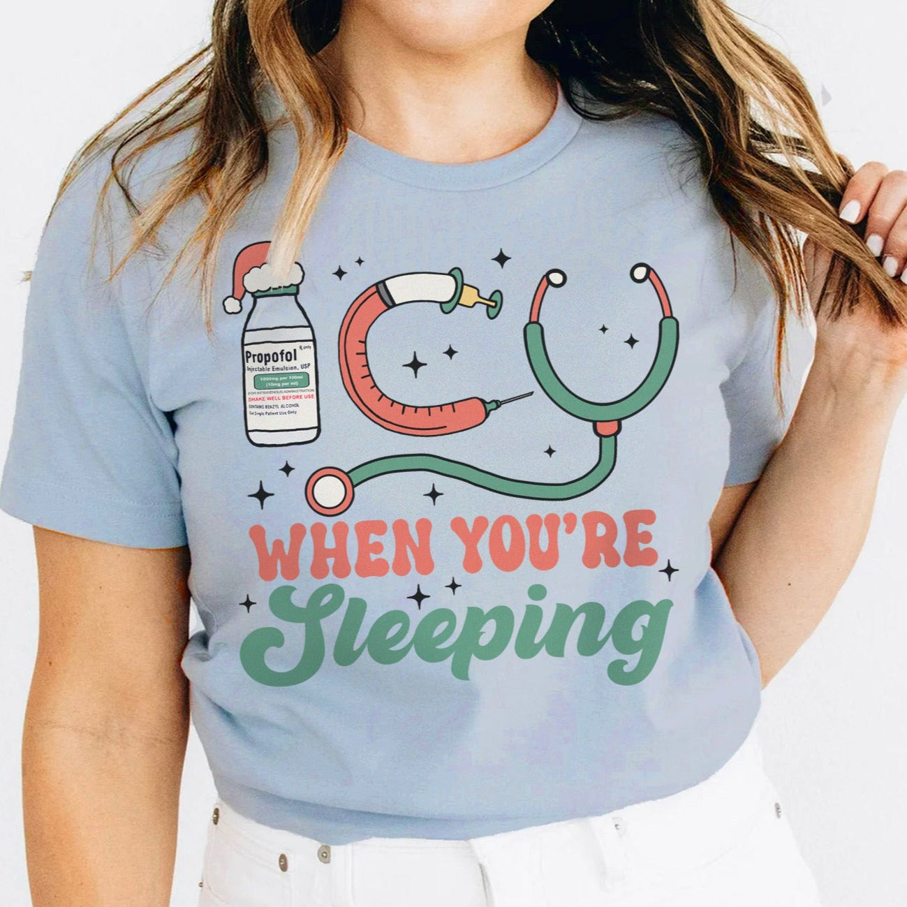icusleepingcolors_90f08ed6-5f4b-457a-8ab3-8107fc1eacd2 ICU When You're Sleeping Nurse T-Shirt - Image 9