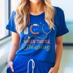 ICU When You're Sleeping Nurse T-Shirt - Image 5