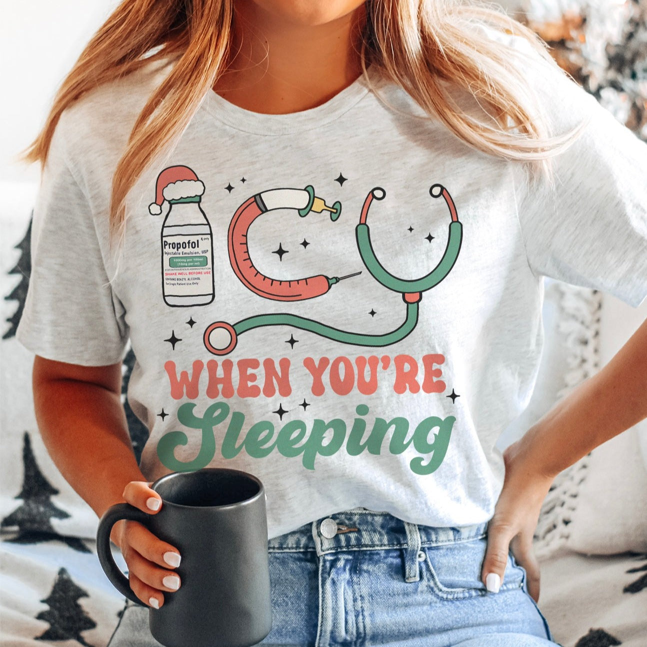 icusleepingcolors_ff5c1474-a9bc-479a-8df3-1067f13f0dab ICU When You're Sleeping Nurse T-Shirt - Image 6