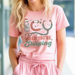 ICU When You're Sleeping Nurse T-Shirt - Image 11