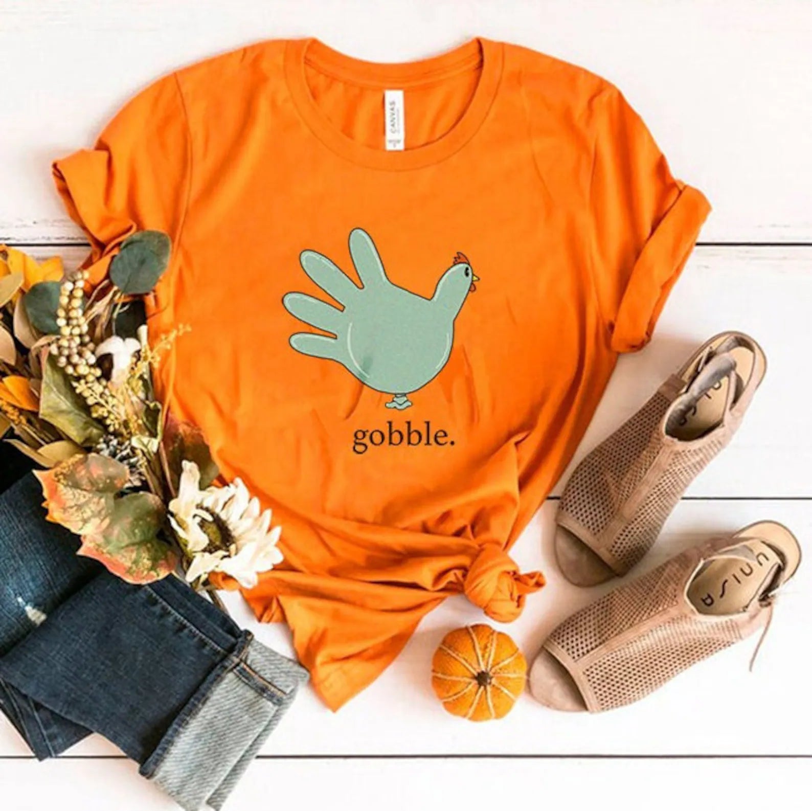 il_1588xN.4220602989_pwtt Gobble Turkey Glove T-Shirt - Image 6