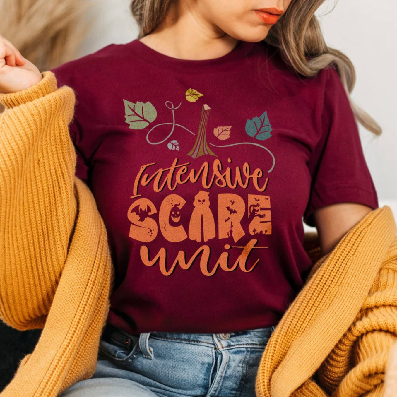 intensivescaremarooncopy_3f387f80-c3a7-4e3f-ac1c-8fb1b0e6980e Intensive Scare Unit T-shirt - Image 5