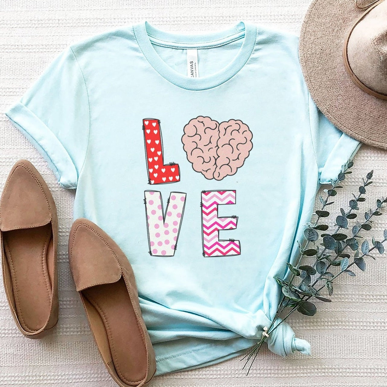 lovebrainice Love with Brain T-shirt - Image 1