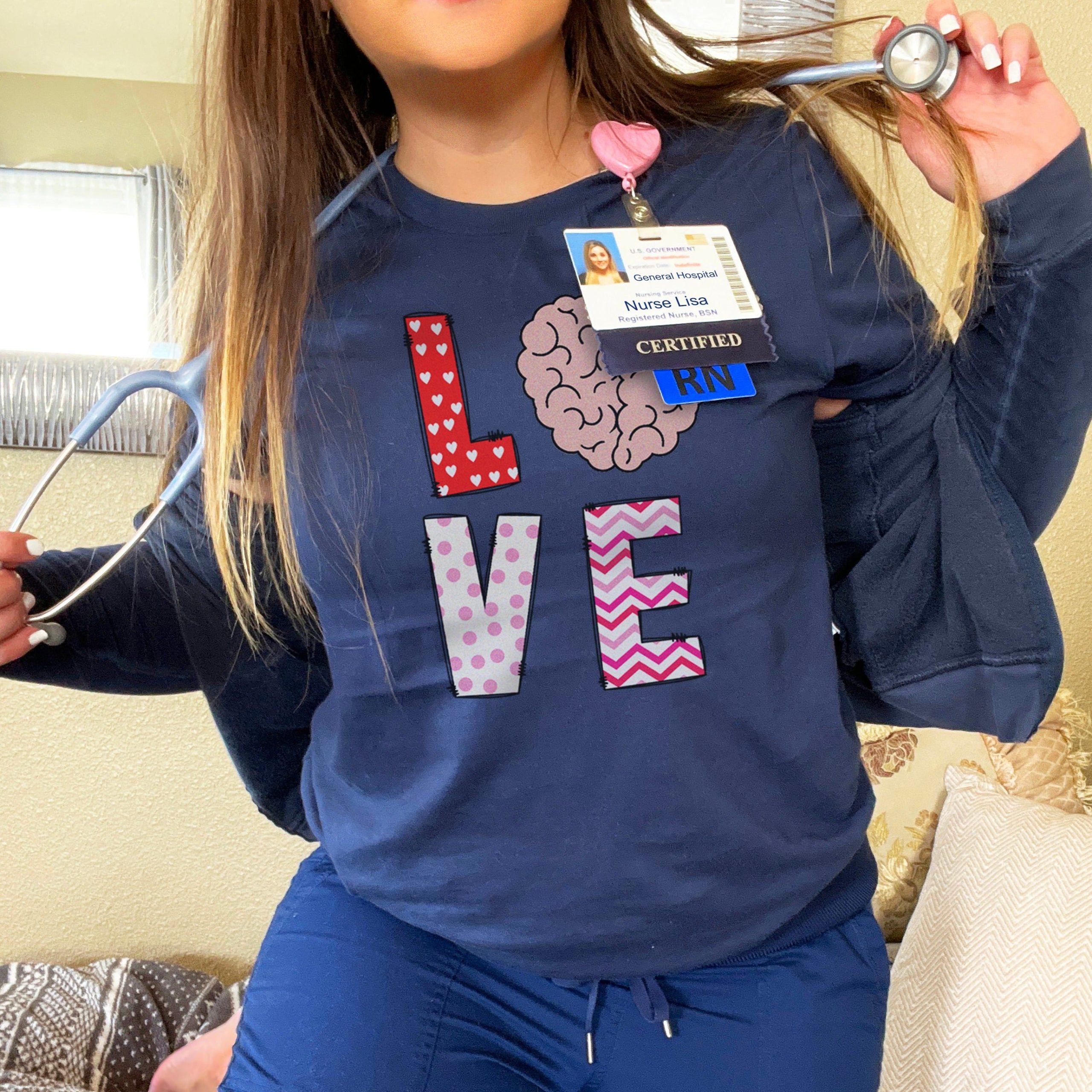 lovebrainnavy Love with Brain T-shirt - Image 7
