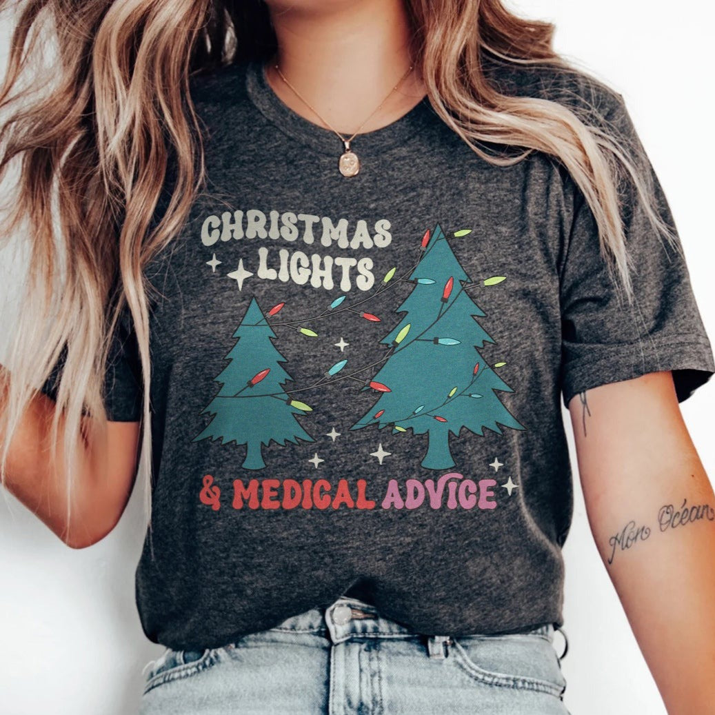 medicaladvicedarkgrey Christmas Lights & Medical Advice T-Shirt - Image 5