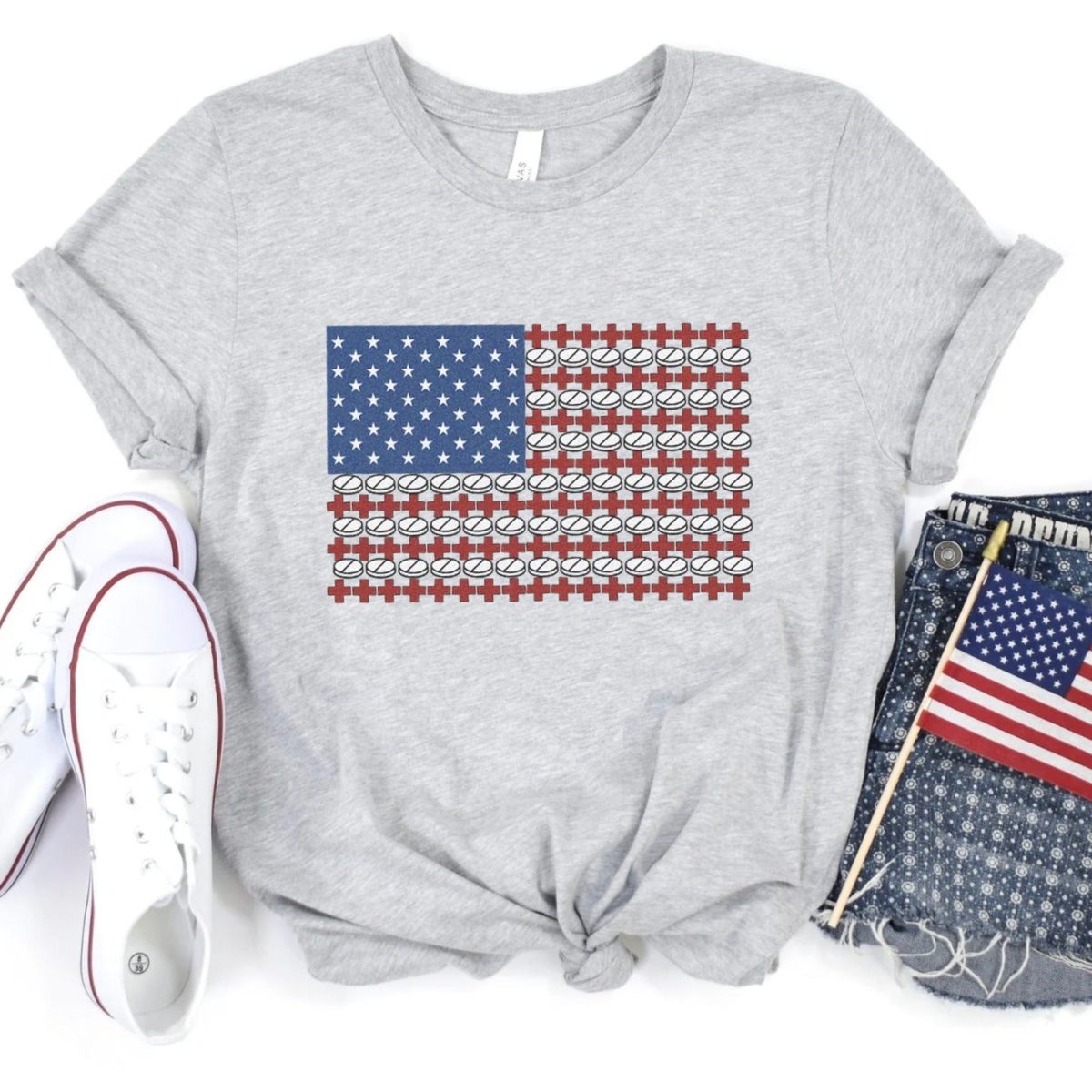 Medical USA Flag T-Shirt - Image 6