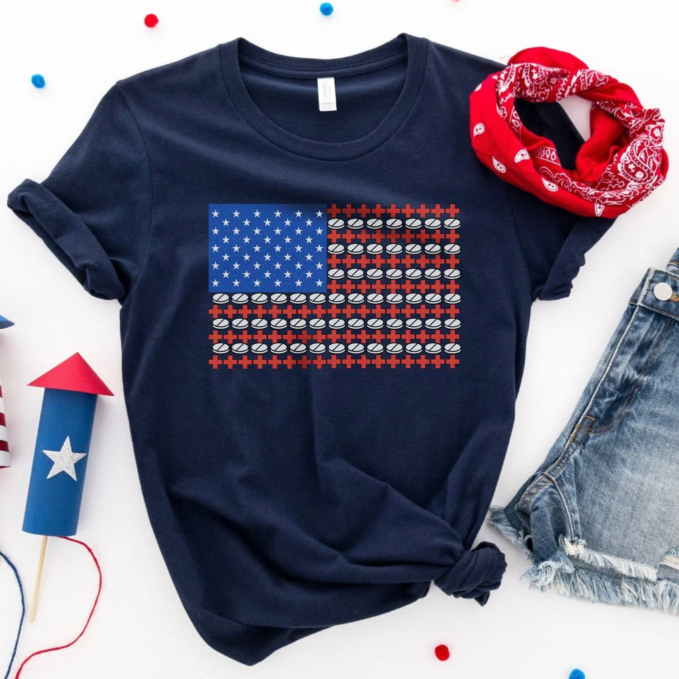 medicalflagnavy Medical USA Flag T-Shirt - Image 2