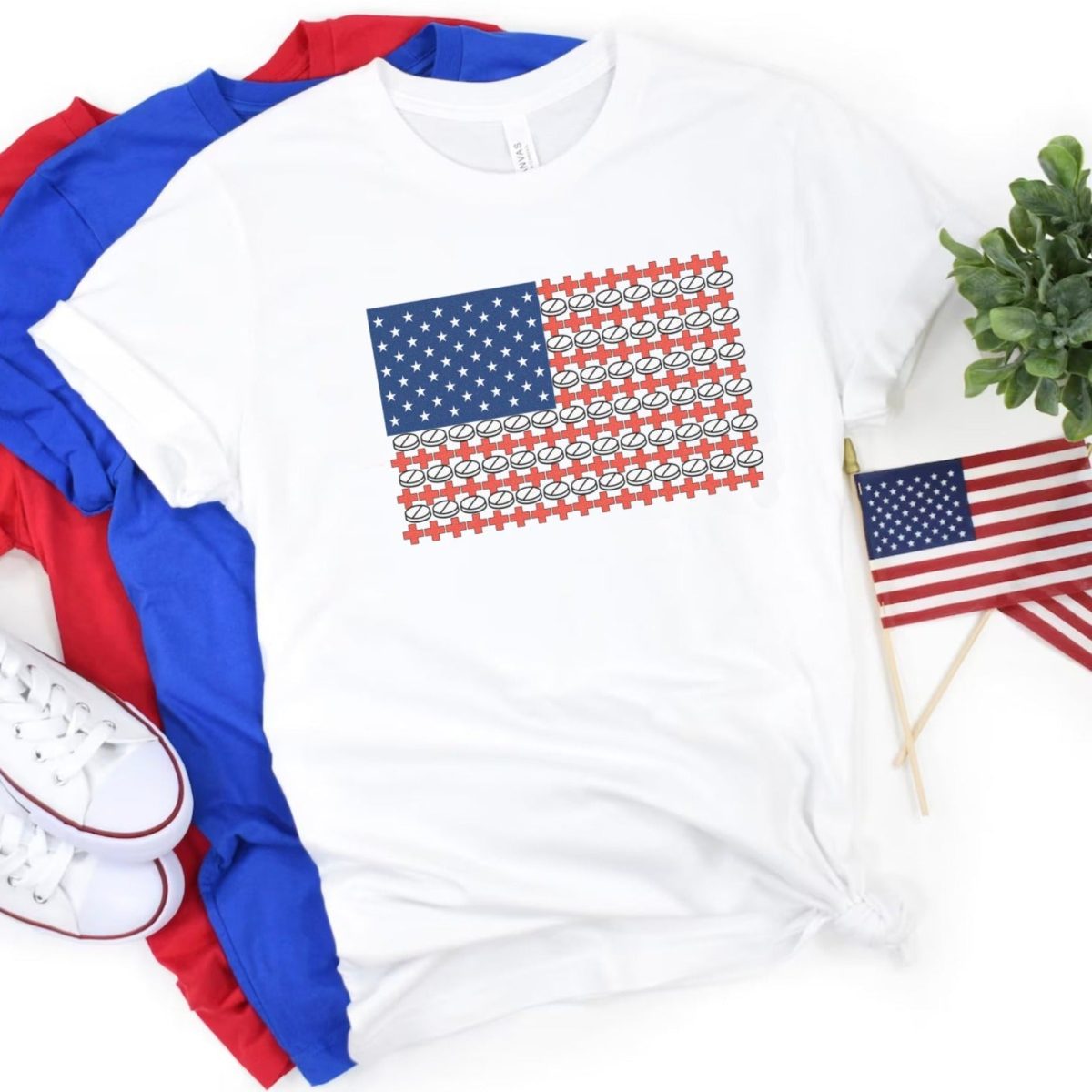 Medical USA Flag T-Shirt - Image 3