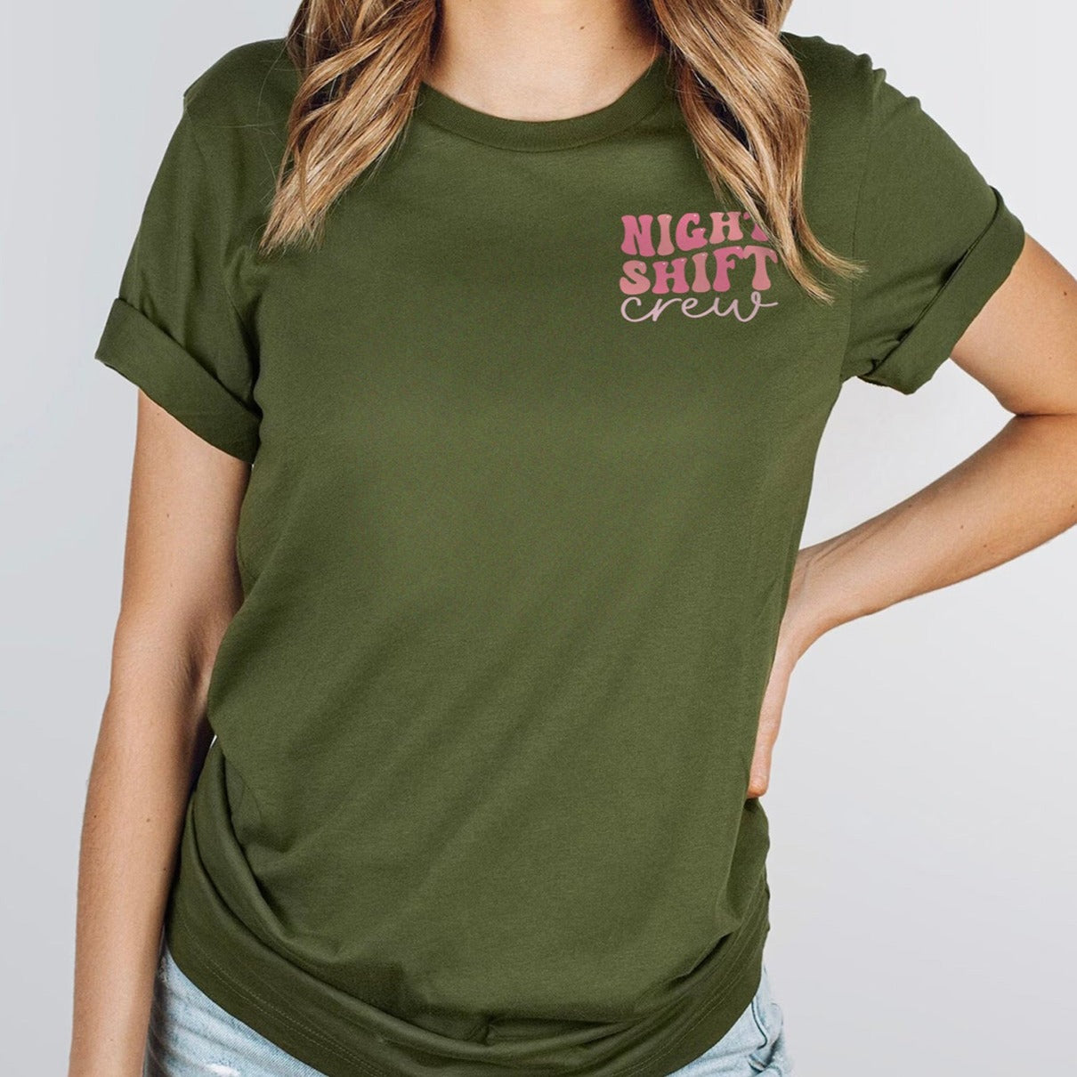 nightshiftcrewcolorsshopify_223b57b4-74d4-400d-af12-e3a7afc8df2d In My Night Shift Era (Design on Back) T-Shirt - Image 6