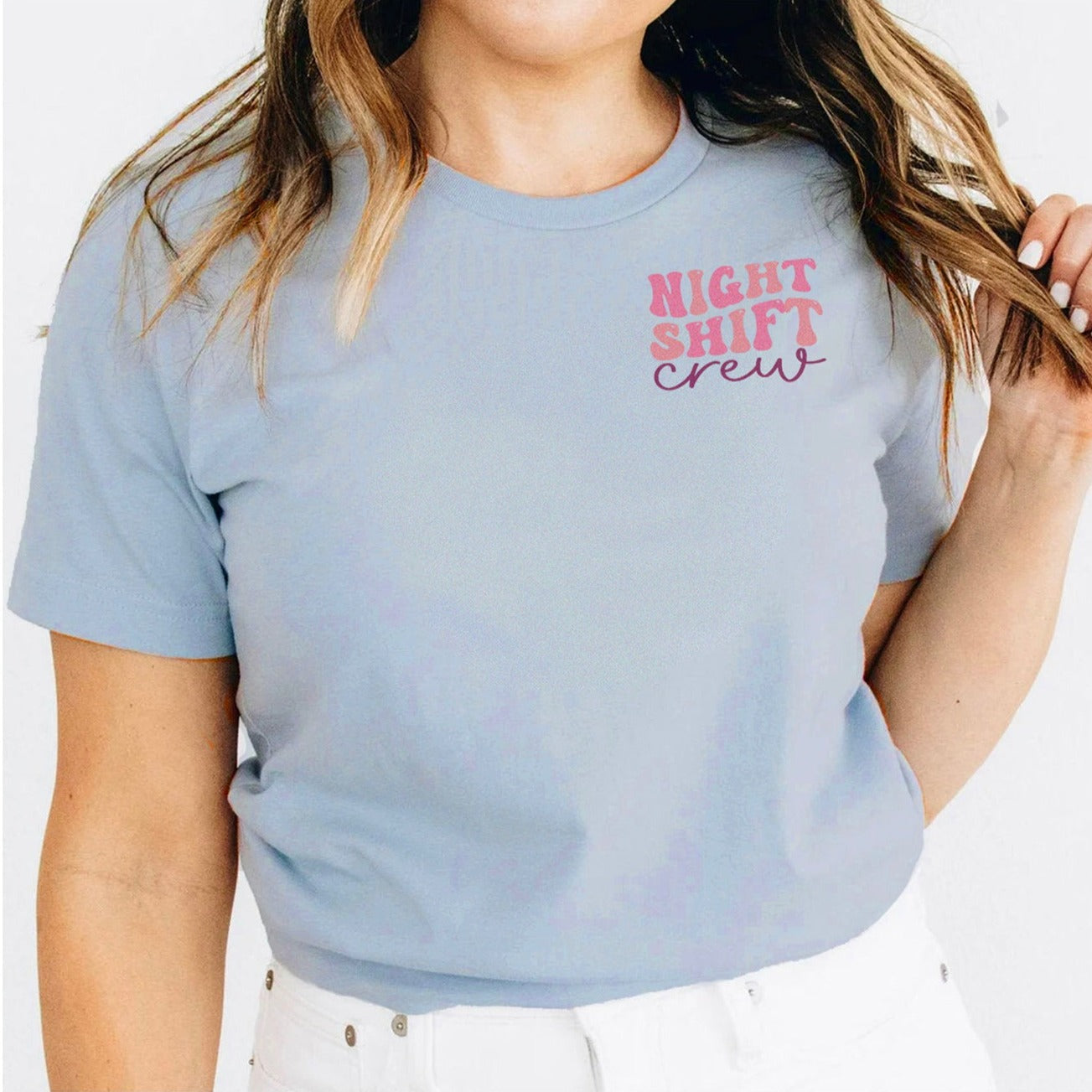 nightshiftcrewcolorsshopify_9e56e066-db78-42c2-b9cf-e6c48c0cc582 In My Night Shift Era (Design on Back) T-Shirt - Image 11