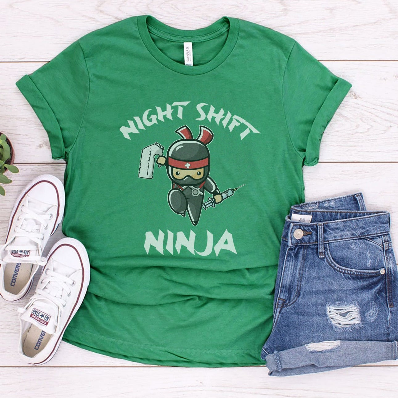 ninjagreen Night Shift Ninja T-Shirt - Image 8