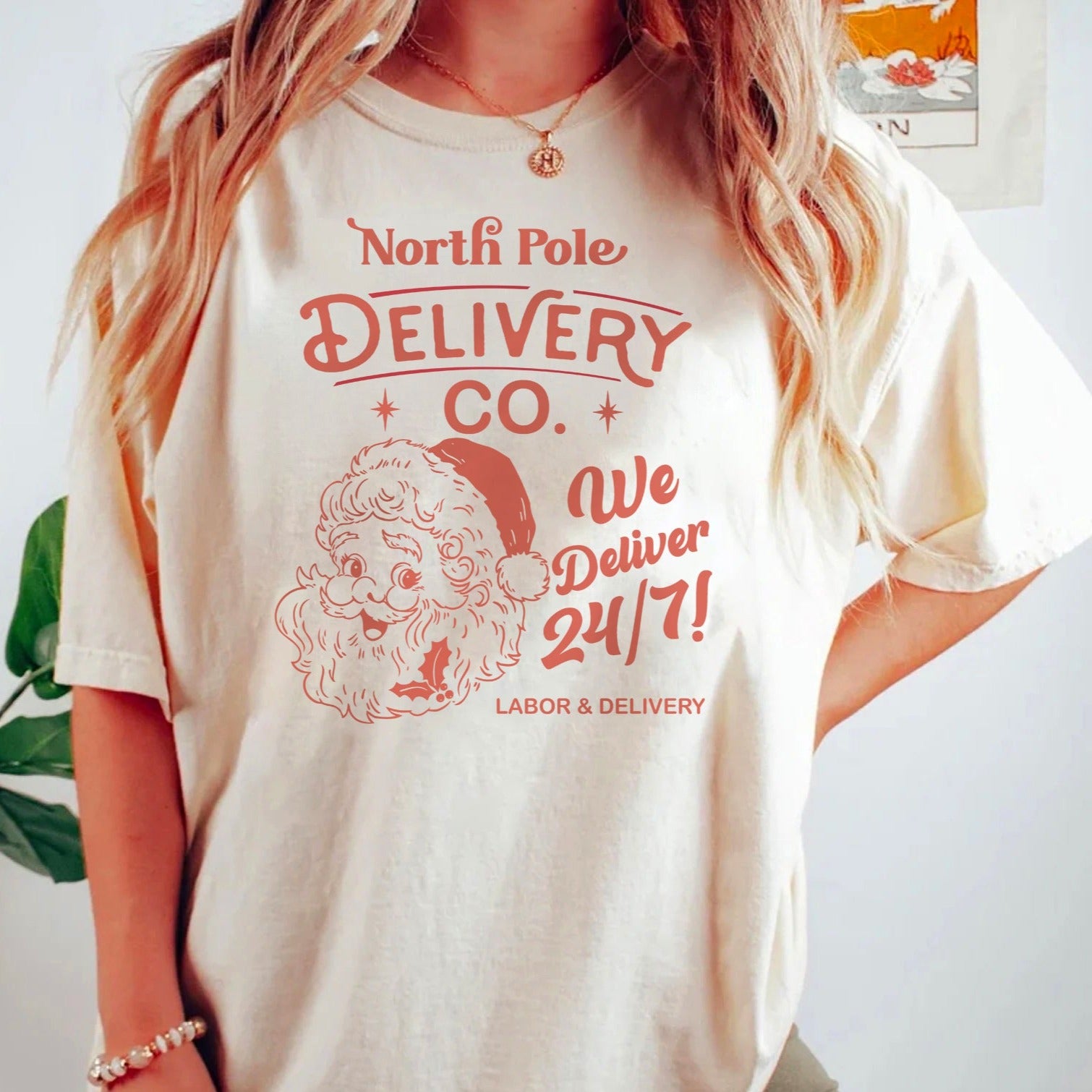 northpoel_dnatural North Pole Delivery Co. Labor & Delivery T-Shirt - Image 6
