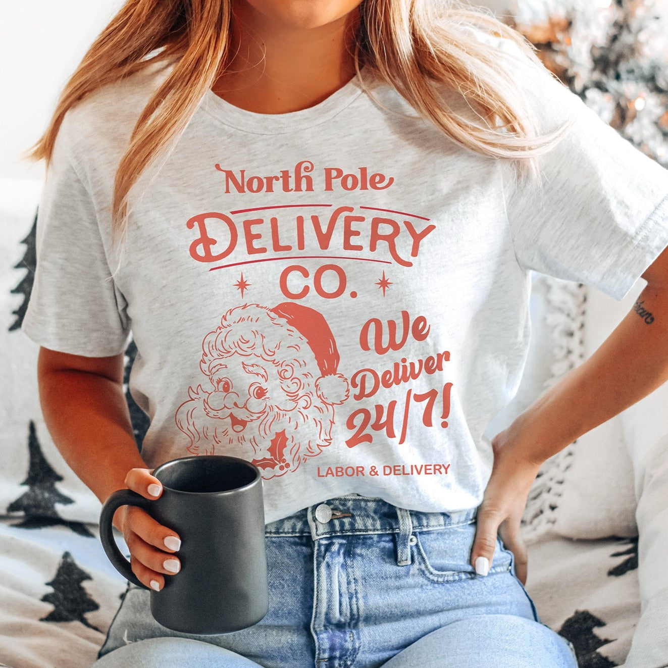 northpoledeliveryash North Pole Delivery Co. Labor & Delivery T-Shirt - Image 2