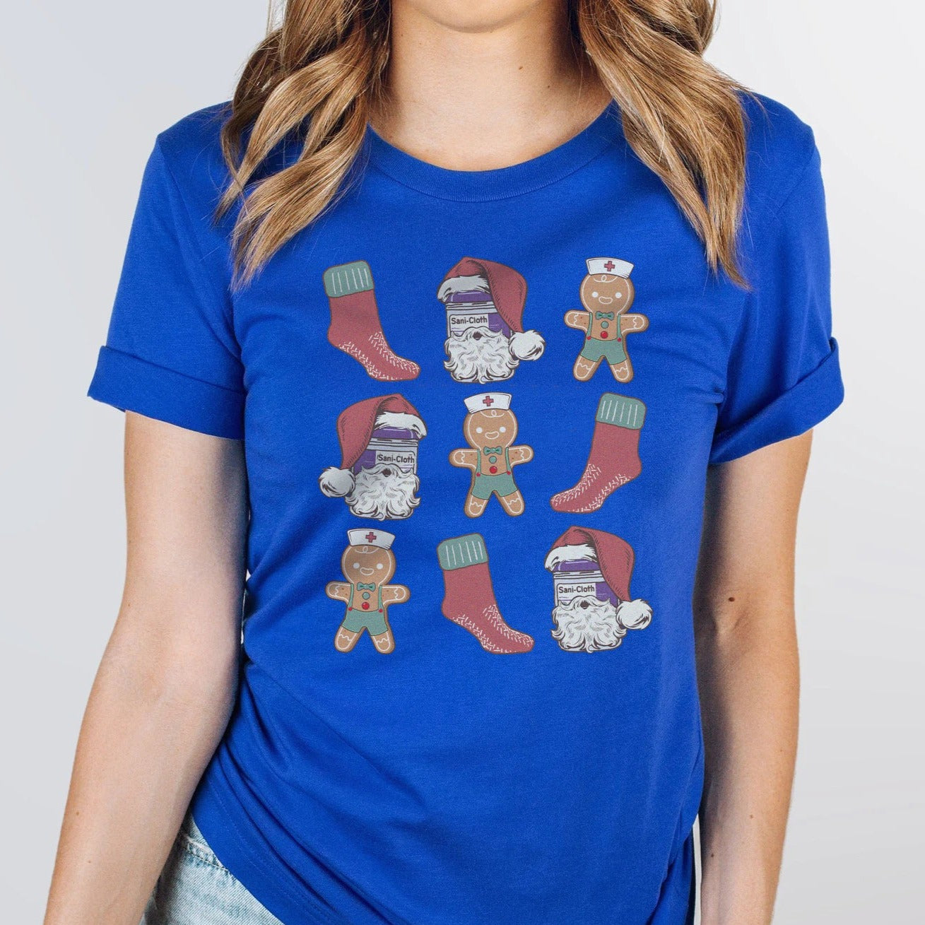 nursechristmasitemsinarowroyal Hospital Christmas Items in a Row T-Shirt - Image 7