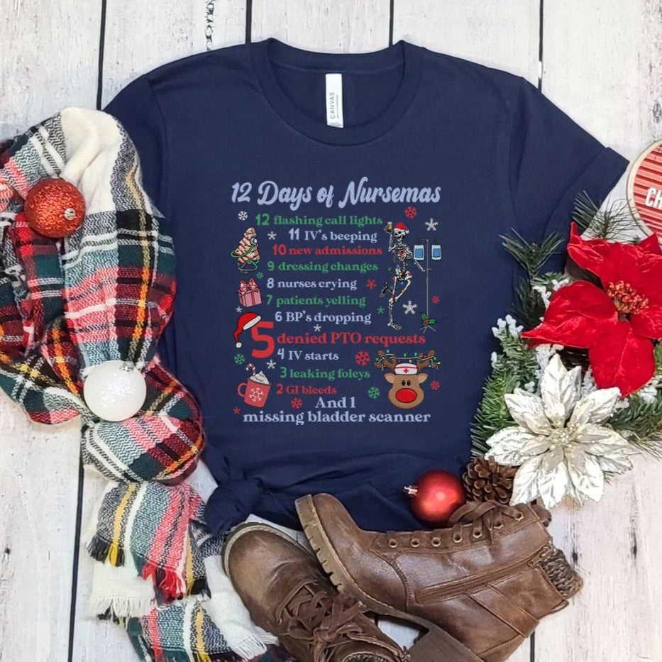 nursemasnavy 12 Days of Nursemas T-Shirt - Image 7