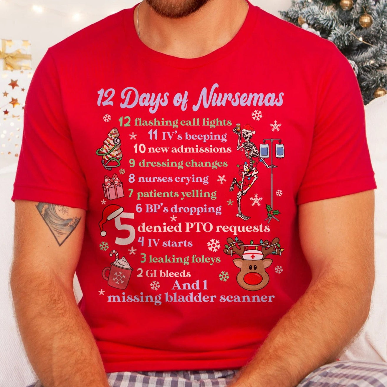 nursemasred 12 Days of Nursemas T-Shirt - Image 2
