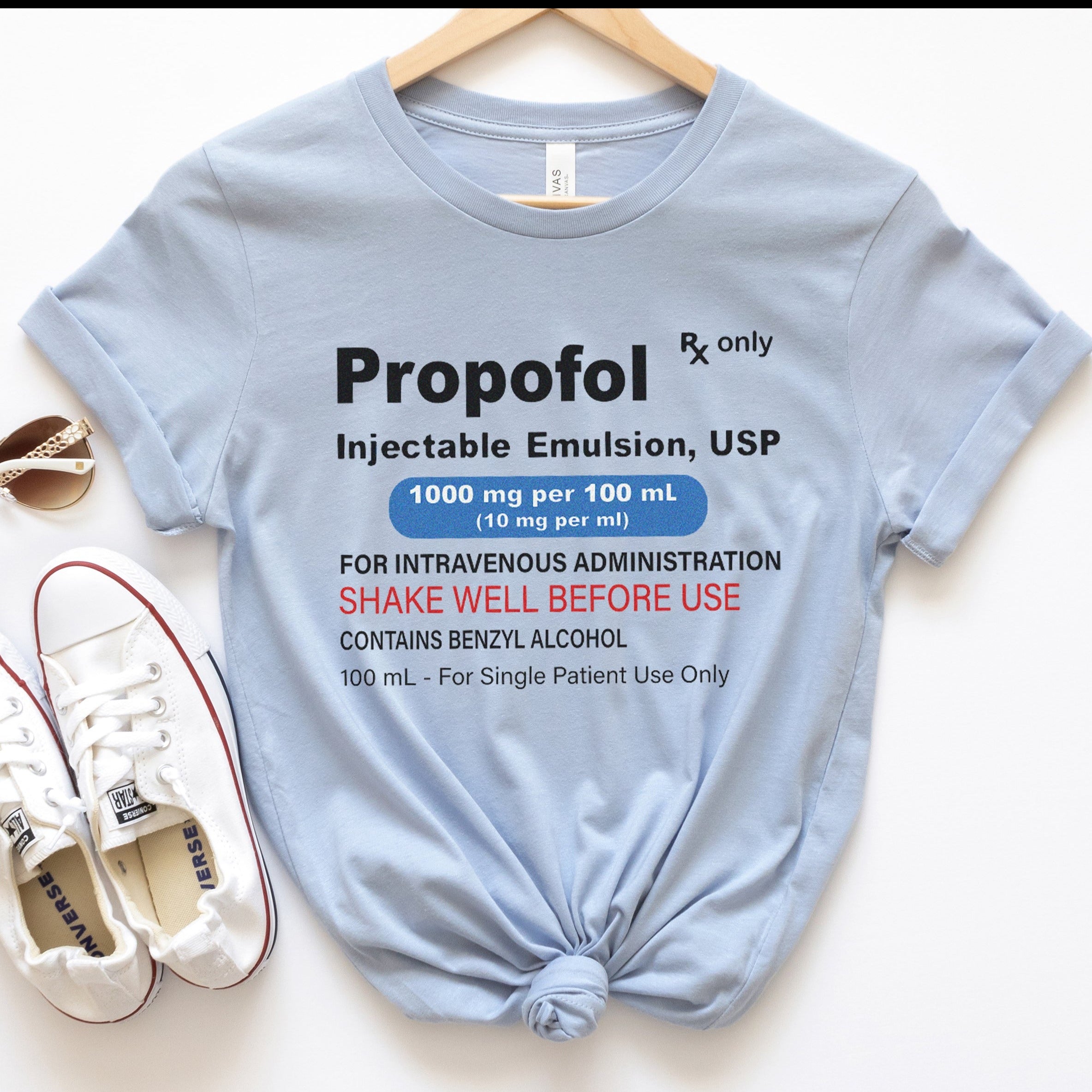 propofolshirtlightblue Propofol Label T-Shirt - Image 2
