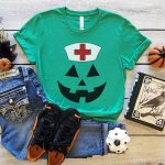 Jack-o-lantern Nurse T-Shirt - Image 8