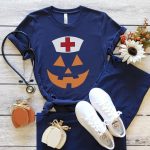Jack-o-lantern Nurse T-Shirt - Image 3