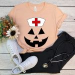 Jack-o-lantern Nurse T-Shirt - Image 4