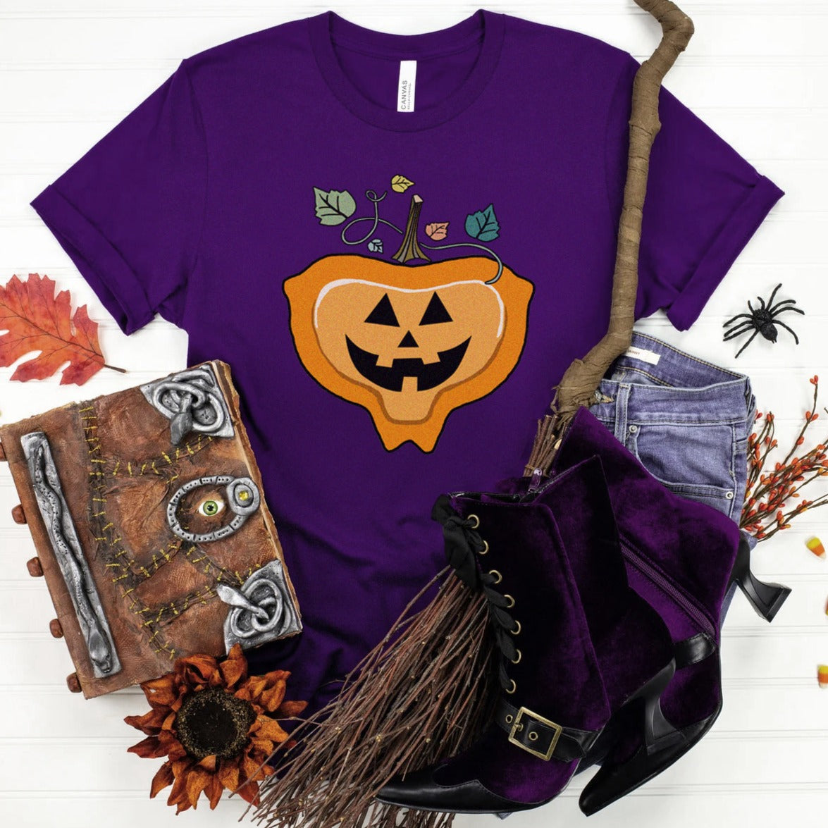 pumpkinmepilexpurple Mepilex-O-Lantern T-Shirt - Image 9