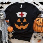 Jack-o-lantern Nurse T-Shirt - Image 6