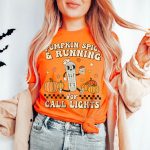 Pumpkin Spice & Running for Call Lights T-Shirt - Image 4