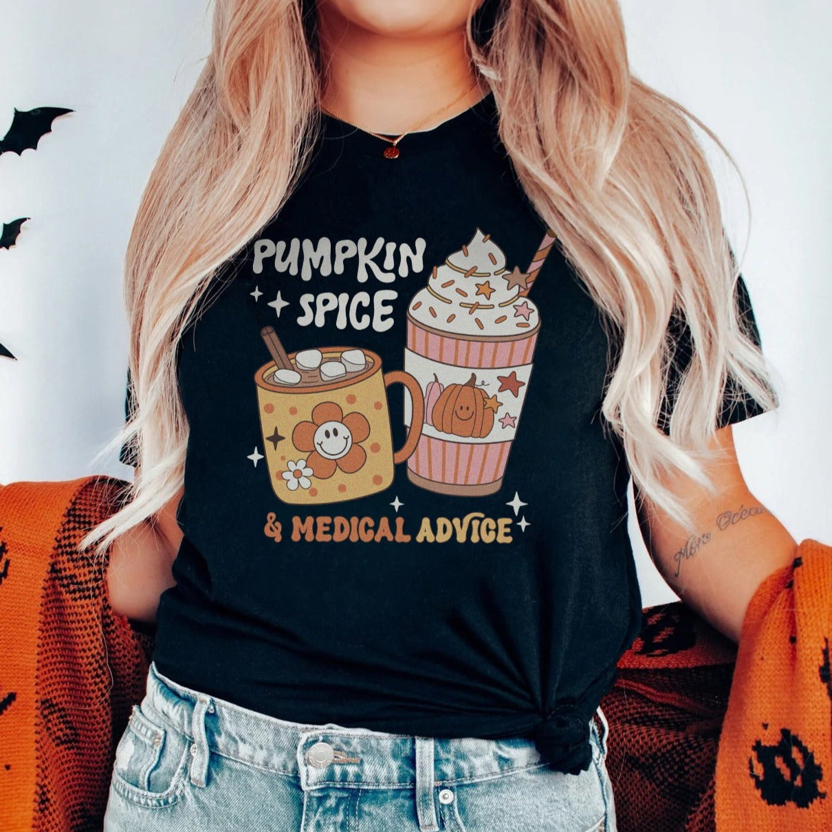 pumpkinspicemedicaladviceblack Pumpkin Spice & Medical Advice T-Shirt - Image 3