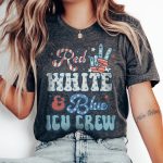 Red, White & Blue ICU Crew T-Shirt - Image 2