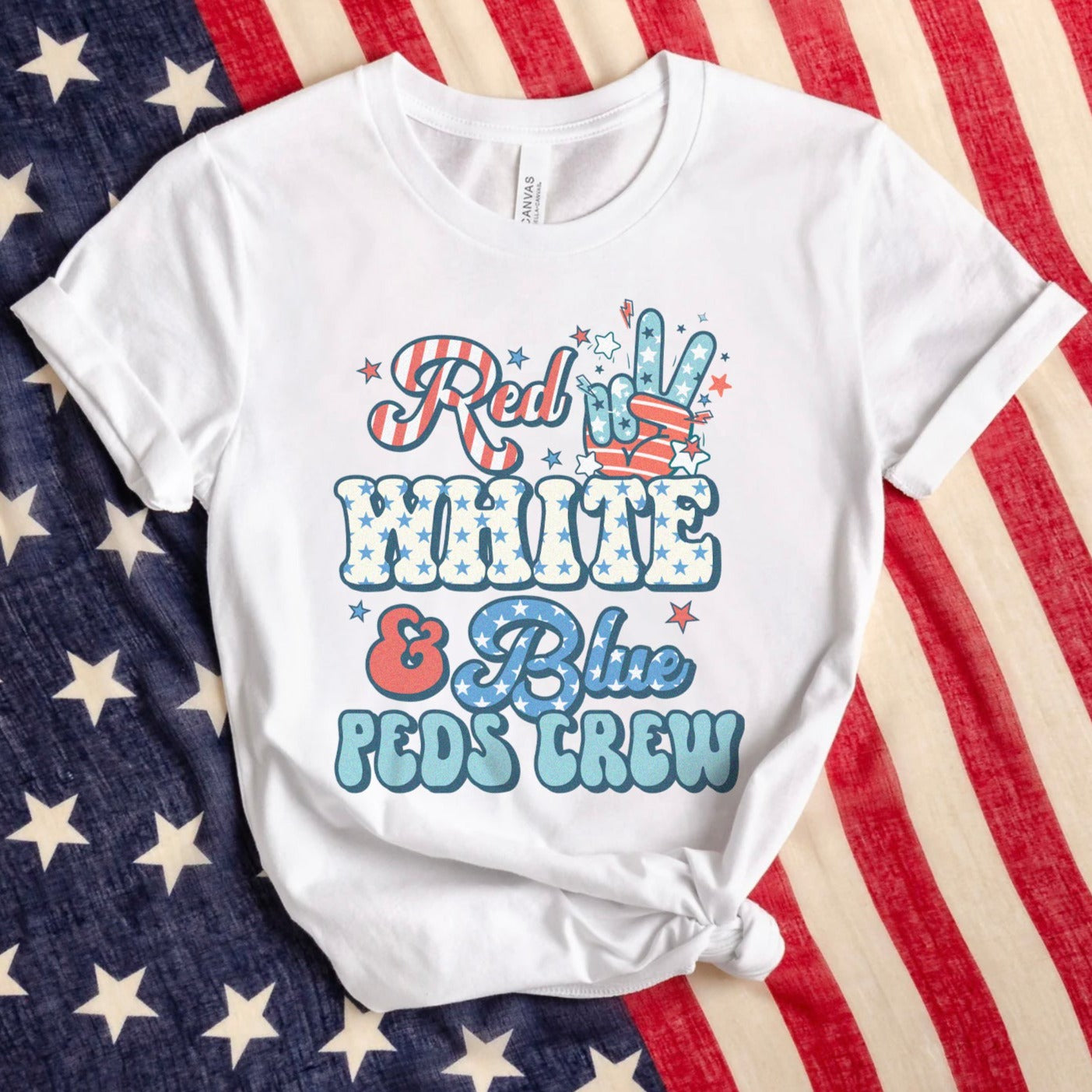 redwhitebluepedscrewlarge Red, White & Blue Peds Crew T-Shirt - Image 3