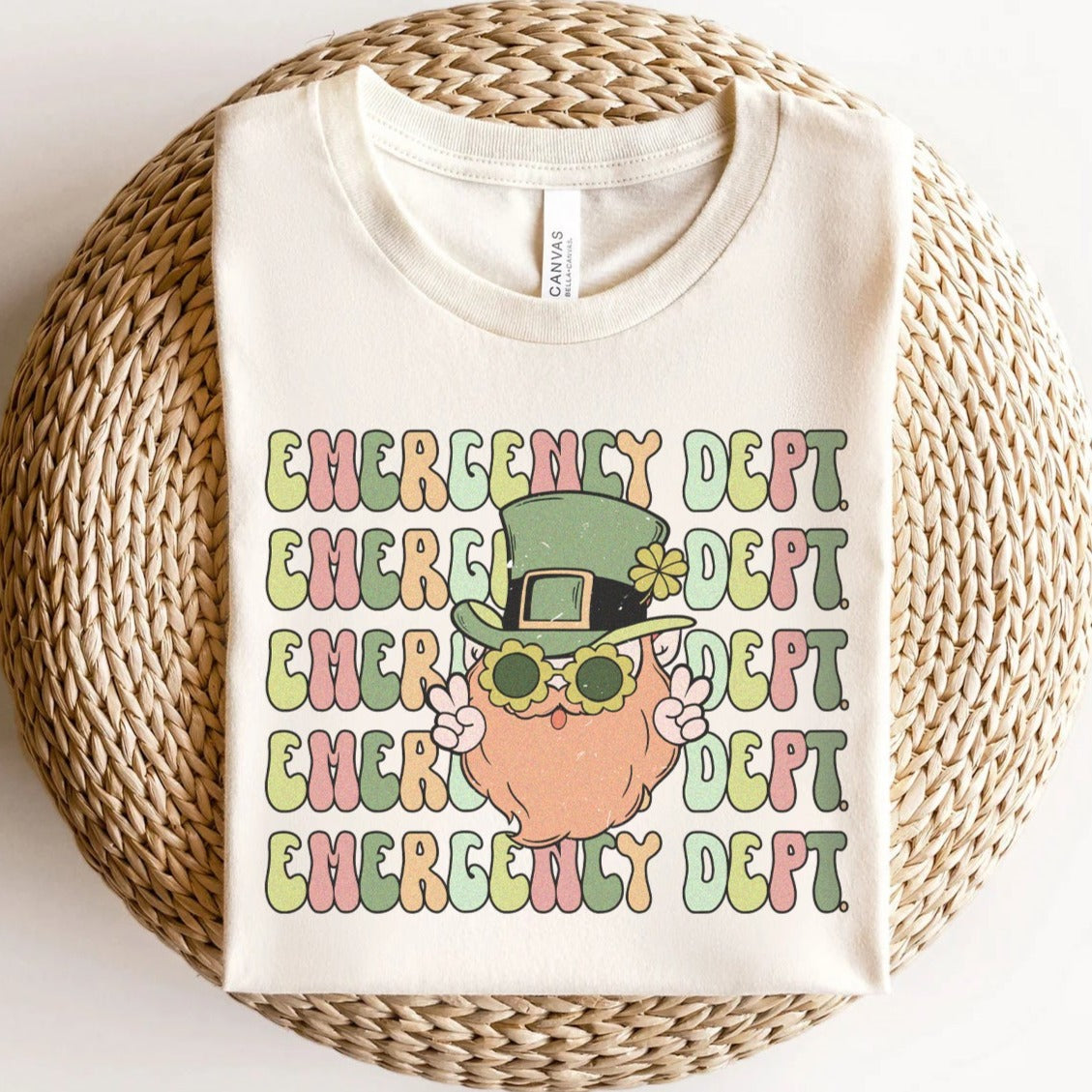 retroedstpatricknatural Retro Emergency Dept Leprechaun T-Shirt - Image 7