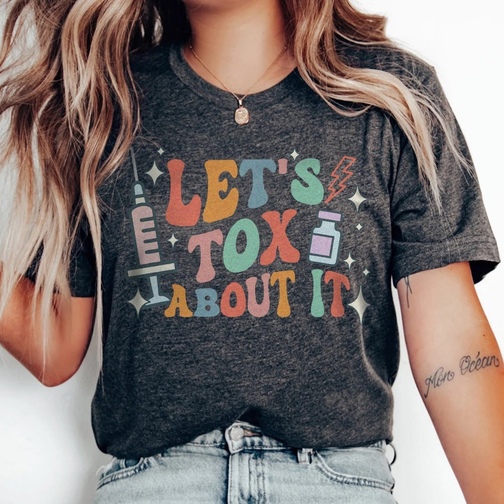 retroletstoxaboutitdarkgray Retro Let's Tox About It T-Shirt - Image 2