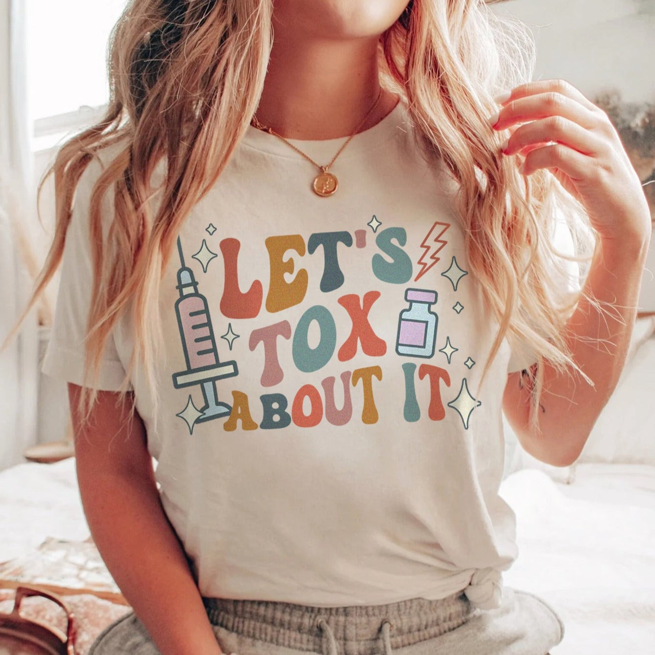 retroletstoxaboutitwhite Retro Let's Tox About It T-Shirt - Image 3