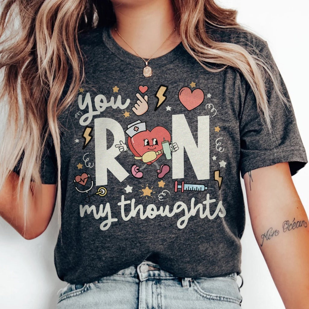 rnmythoughtsdarkgrey You RN My Thoughts T-Shirt - Image 6