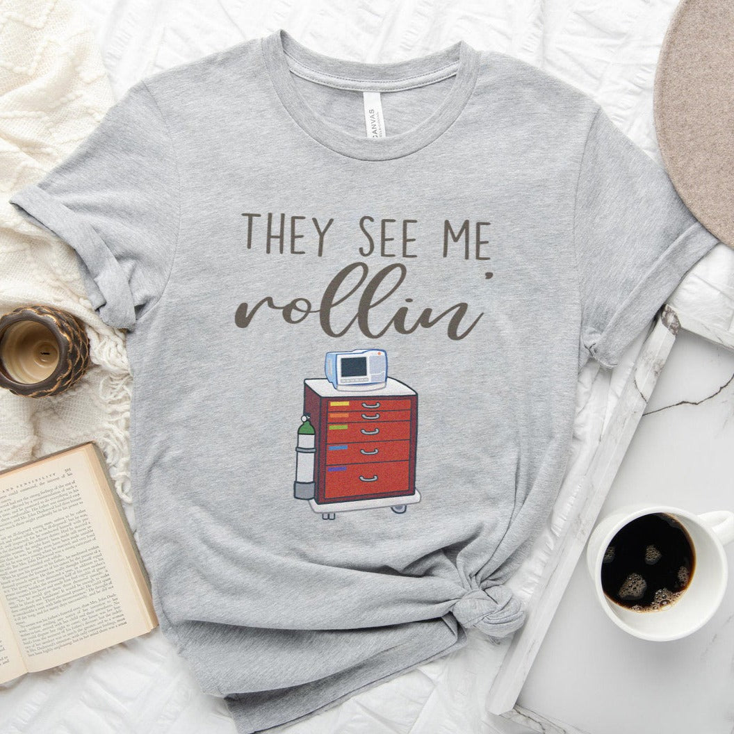 rollingrayy They See me Rollin Crash Cart T-Shirt - Image 8