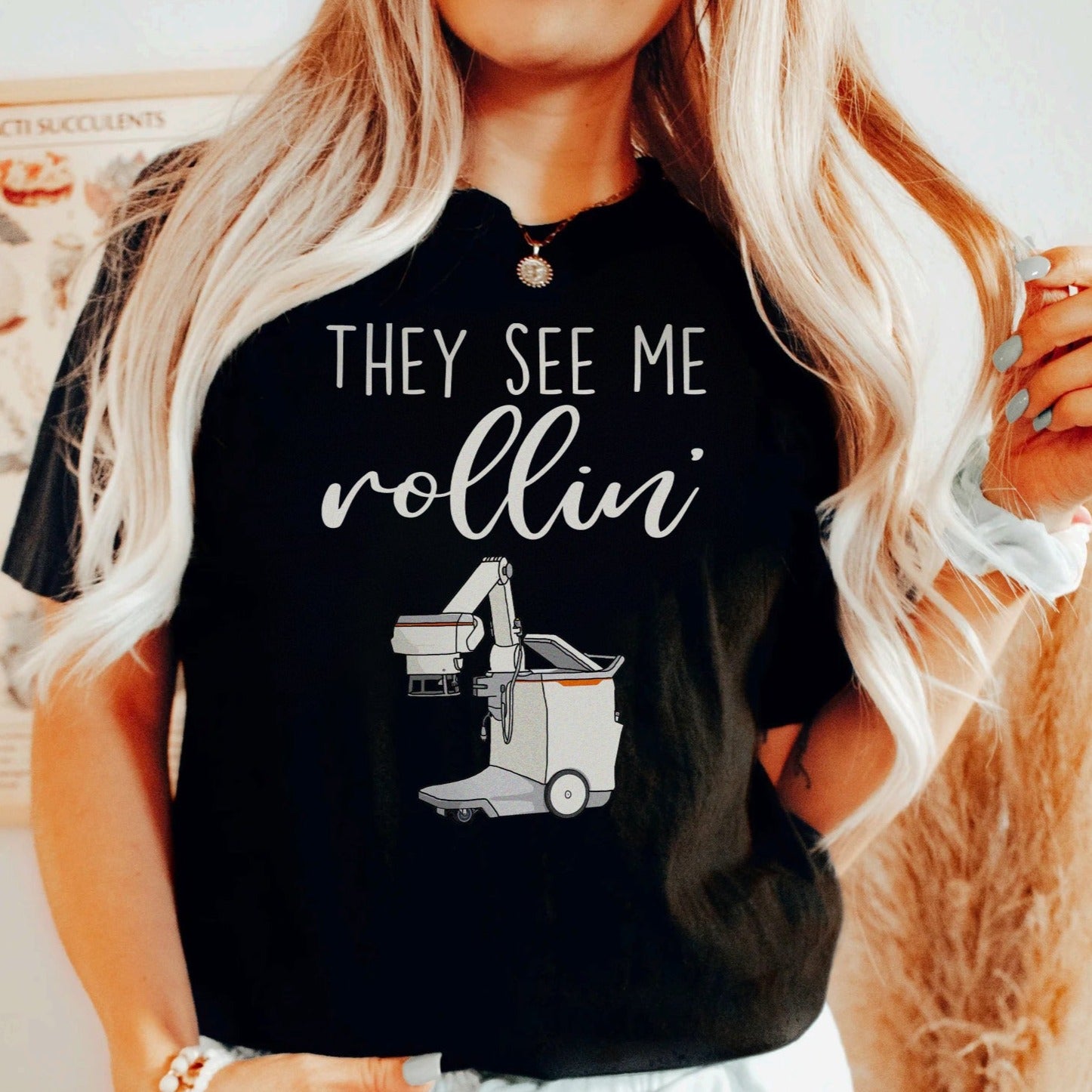 seemerollinxrayblack They See Me Rollin' Portable Xray T-Shirt - Image 2