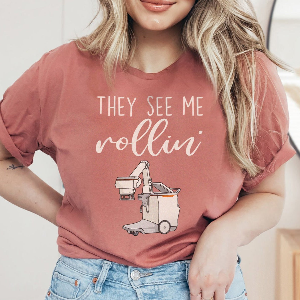 seemerollinxraymauve They See Me Rollin' Portable Xray T-Shirt - Image 1