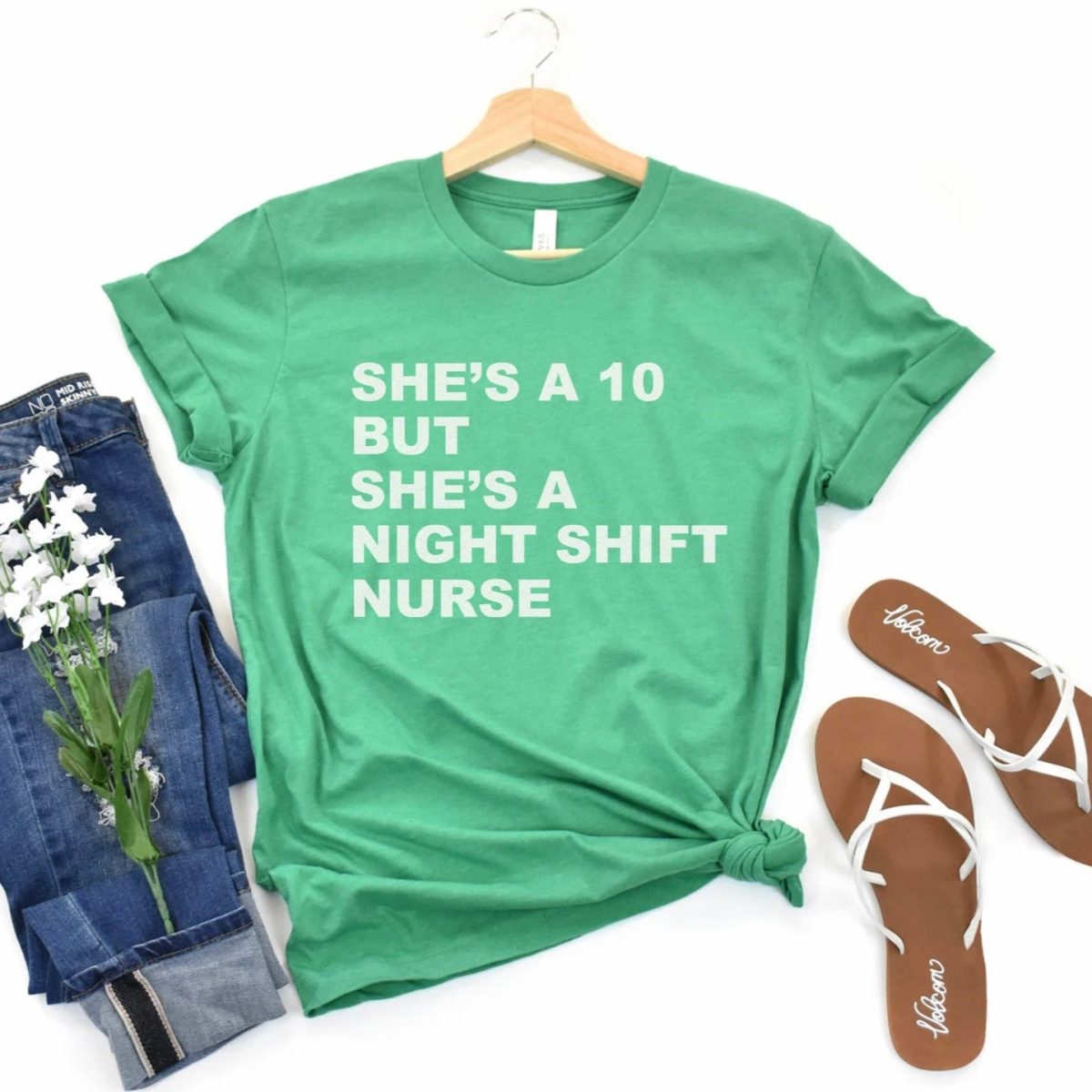 She's a 10 but a Night Shift Nurse T-Shirt - Image 5