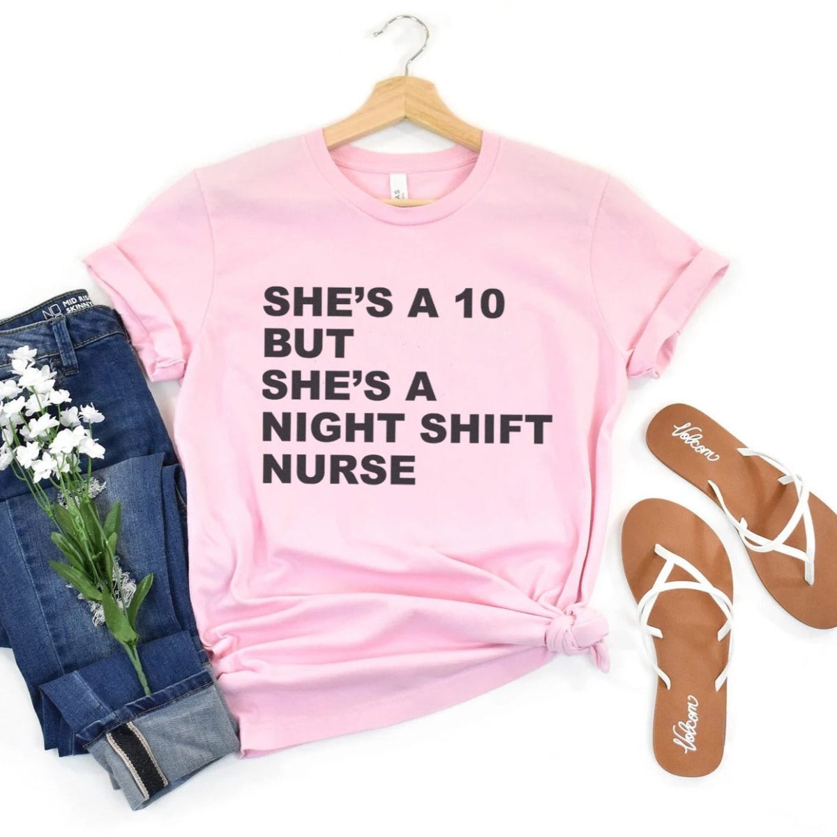 She's a 10 but a Night Shift Nurse T-Shirt - Image 6