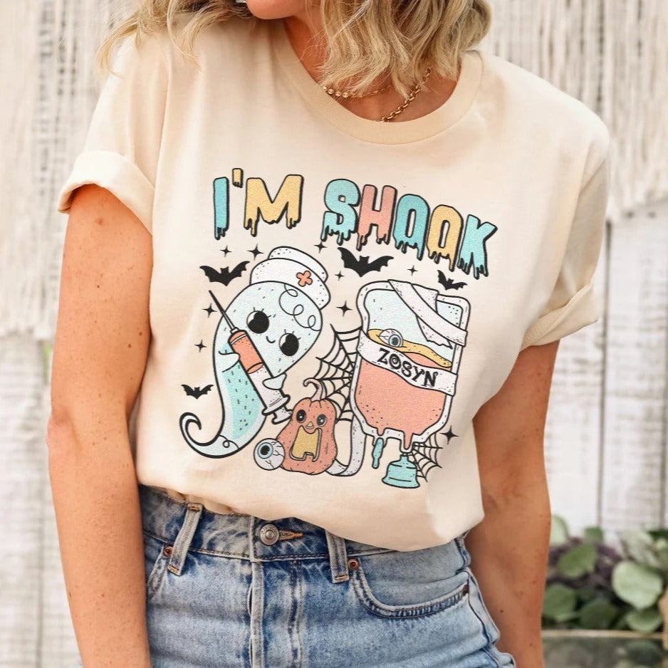 shookzosynnatural I'm Shook Ghost & Zosyn T-Shirt - Image 3