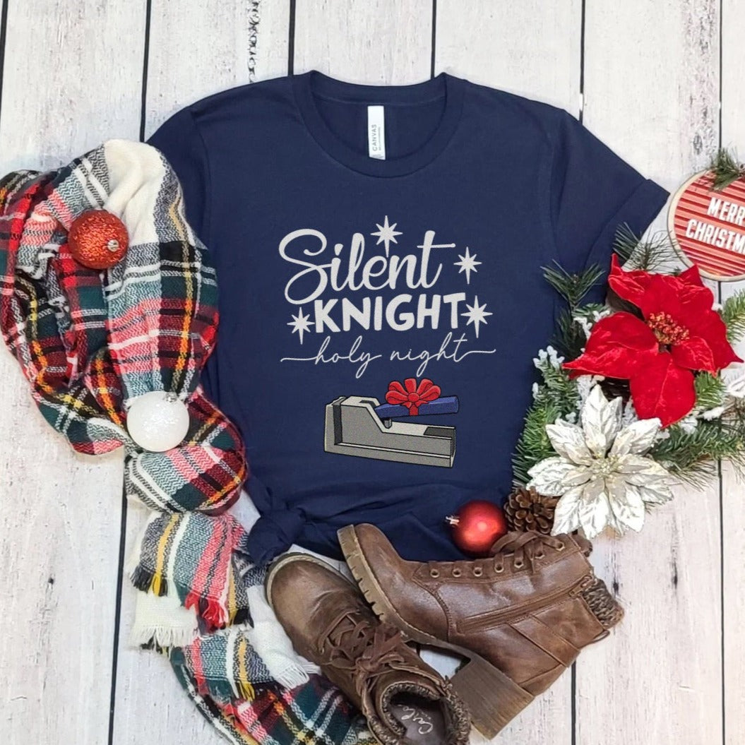 silentknightnavy Silent Knight Christmas T-Shirt - Image 5