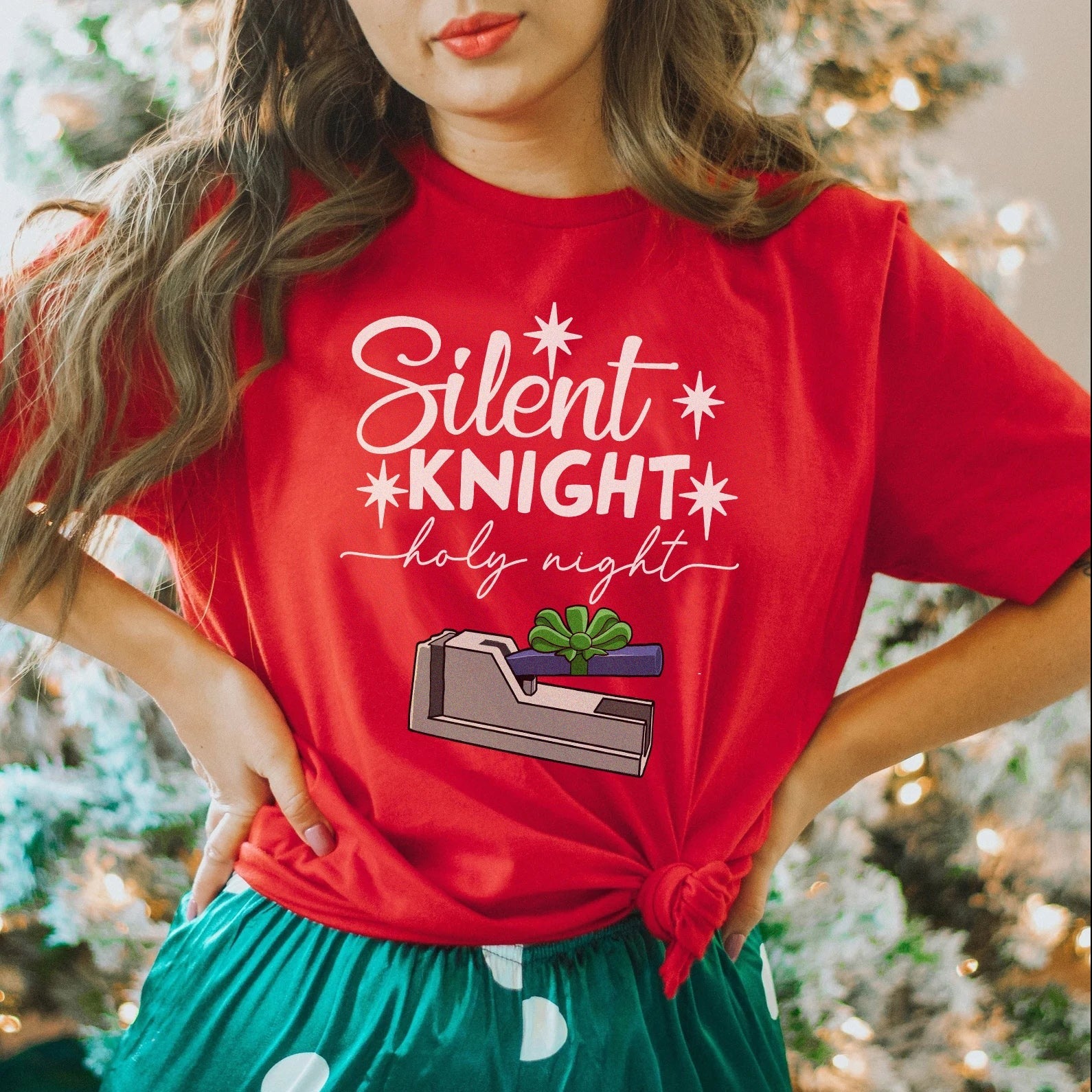 silentknightred Silent Knight Christmas T-Shirt - Image 1