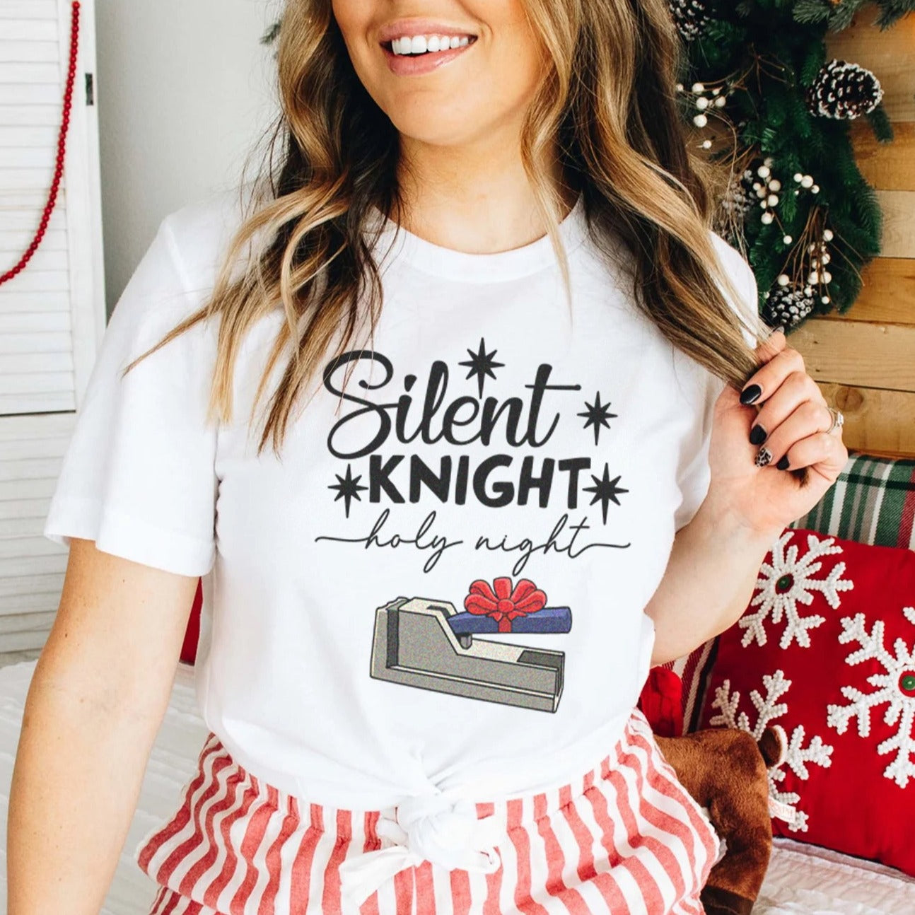 silentknightwhiite Silent Knight Christmas T-Shirt - Image 4