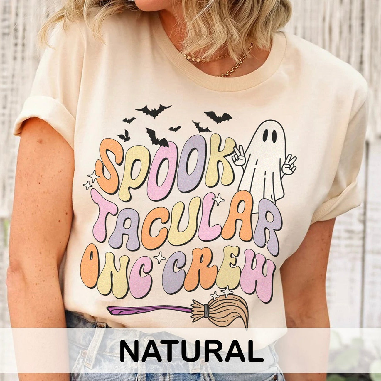spooktacularonccrewcolors_3a2e4645-0944-40b2-a2c6-94a823dc3af0 Spooktacular Onc Crew T-Shirt - Image 6