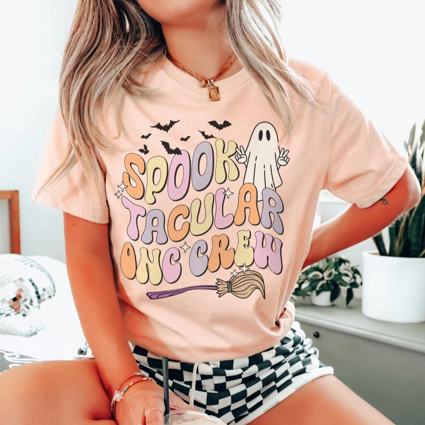 spooktacularonccrewpeach Spooktacular Onc Crew T-Shirt - Image 4