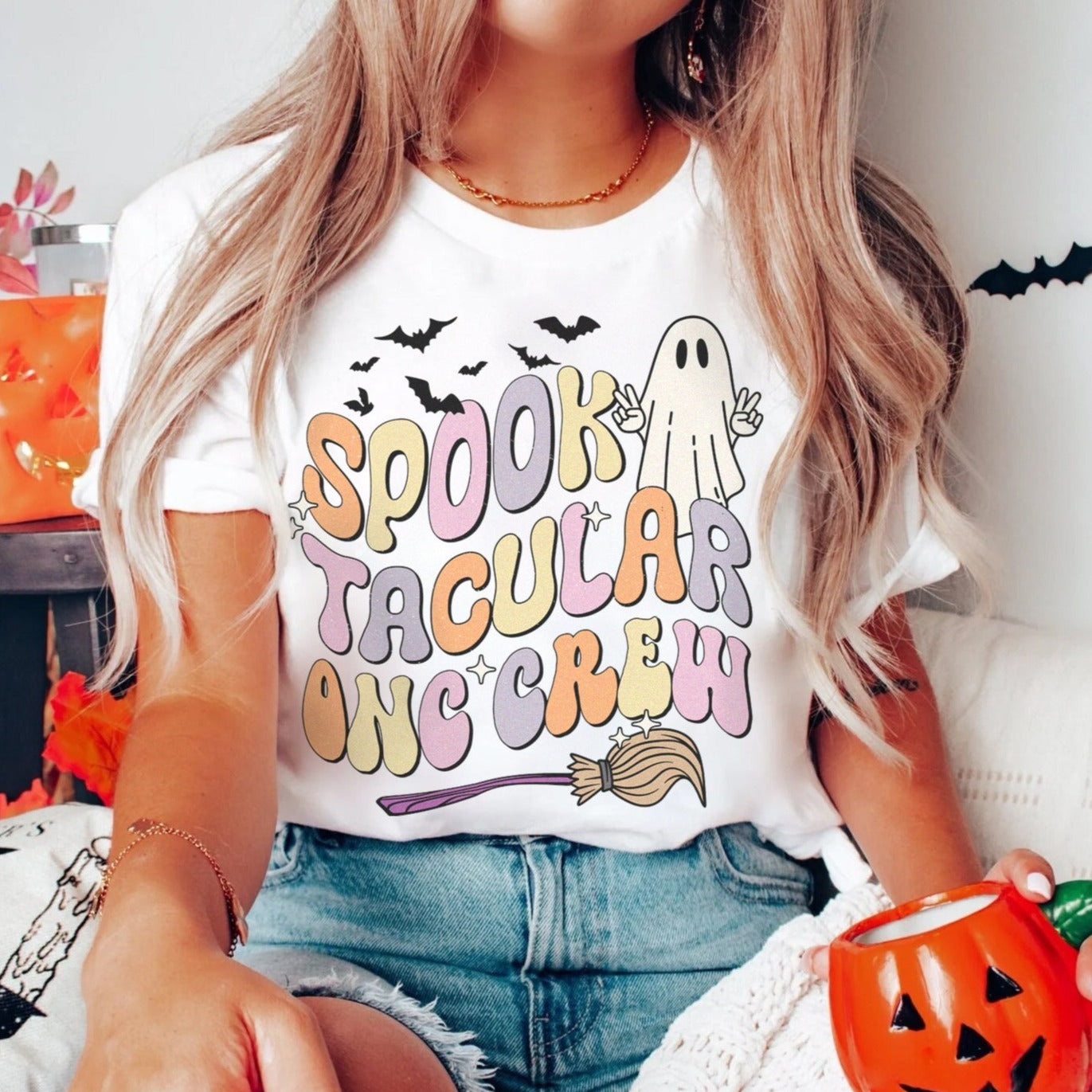 spooktacularonccrewwhite Spooktacular Onc Crew T-Shirt - Image 1
