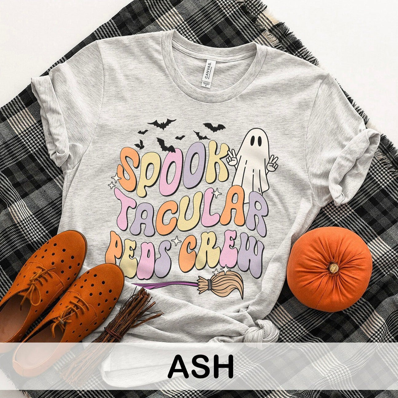 spooktacularpedscrewcolors_3f2c6e65-c107-47b5-aa01-dd168d6a14fc Spooktacular Peds Crew T-Shirt - Image 9