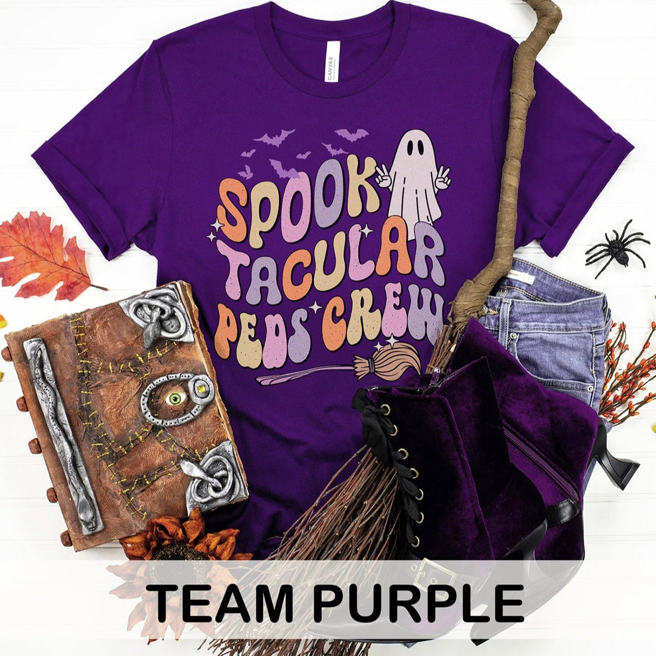 spooktacularpedscrewcolors_40bd6152-179b-4696-827e-3fd2e7d2d5e5 Spooktacular Peds Crew T-Shirt - Image 12