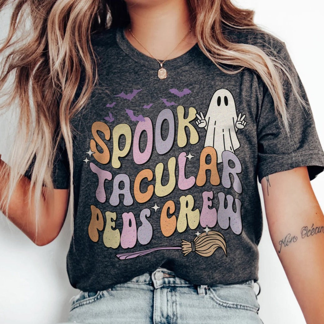 spooktacularpedscrewdarkgray Spooktacular Peds Crew T-Shirt - Image 5